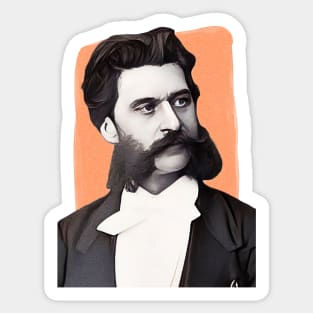 Austrian Composer Johann Strauss II illustration Sticker